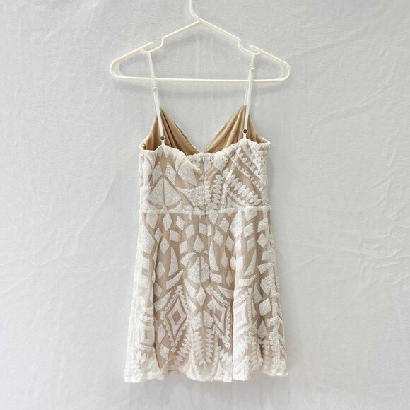 superdown White Sequin Tiff Mini Dress size Small - Picture 6 of 10